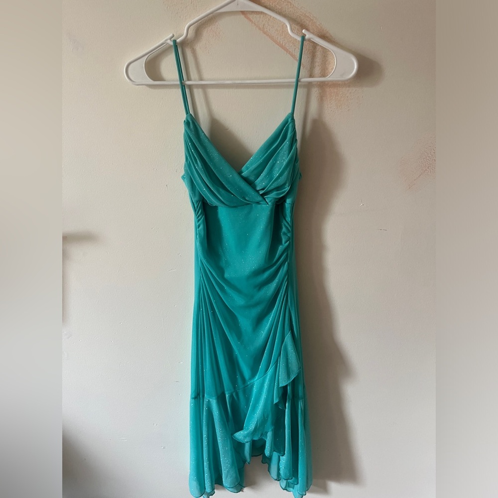 Y2K Aqua Sparkly Party Dress